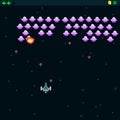 Retro video game, screen, arcade space warships, shooting, background map, vector graphic design illustration. 16 bit, 8 bit . Spa